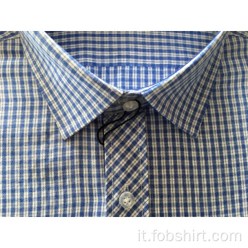 Camicia da lavoro in tessuto tinto filo di cotone